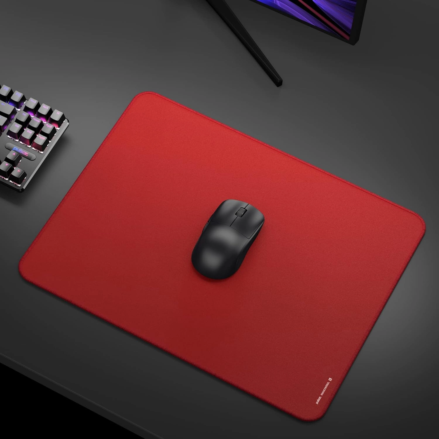 Pulsar - Paracontrol L Esports Level Premium Gaming Mouse Pad V2 - Medium to High Speed Pad Stitched Edge Durable Hybrid Top Surface 13 x 16.5 (L, Red)