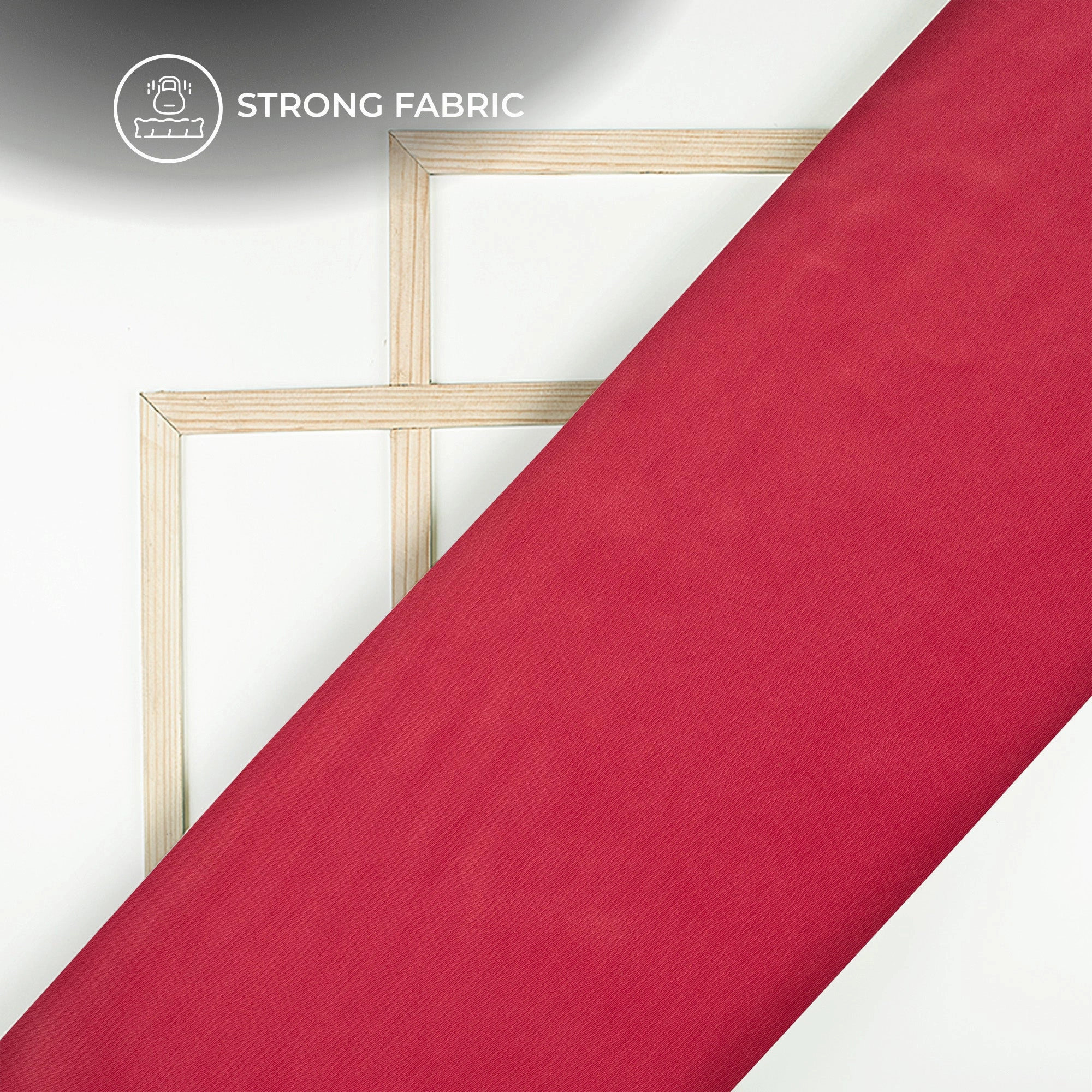 Punch Pink Plain Pure Natural Crepe Fabric