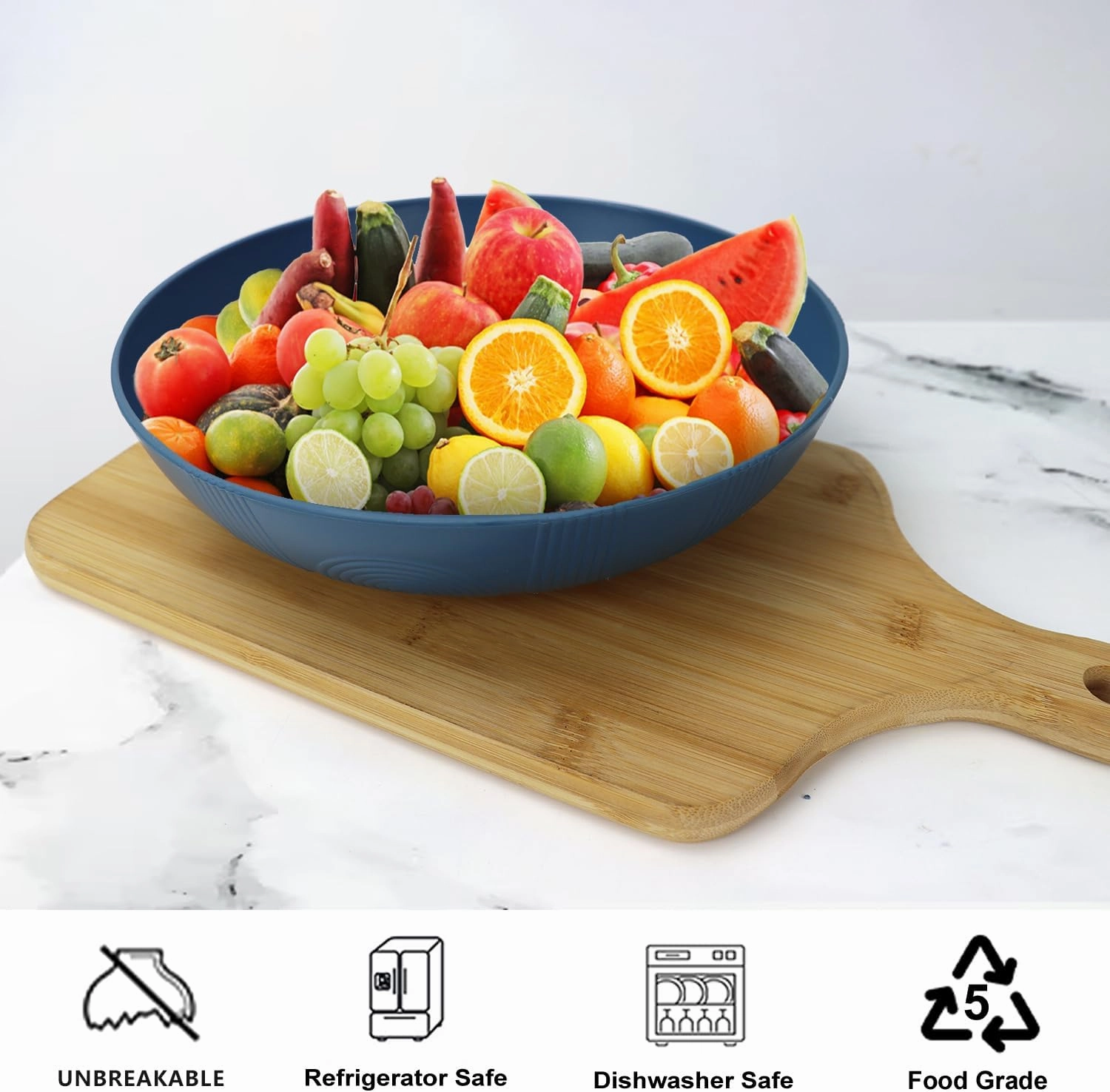 PYRMONT 10inches Large Pasta Bowls Set of 6-65oz Wheat Straw Bowls,Bowl Plates,Large Plastic Bowls Reusable for Pasta,Salad,Soup,Unbreakable & Lightweight Bowls for Kitchen,Dishwasher Safe,BPA-Free