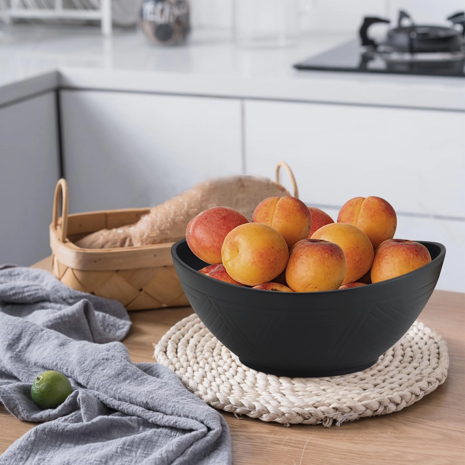 PYRMONT 65 OZ Large Wheat Straw Bowls,Cereal Bowls,Salad Bowls,Stackable Big Bowls,BPA-Free Dishwasher Microwave Safe-Sturdy Kitchen Bowls for Fruit,Yogurt,Snack-Set of 4