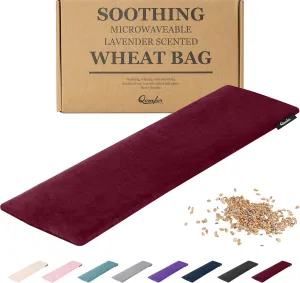 Qomfor Microwave Heating Pad - Large Microwavable Wheat Bag Heat Pack for Neck and Shoulders, Pain Relief, Back Pain, Arthritis, Period Cramps - Reusable Lavender Heating Pad (Bordeaux)