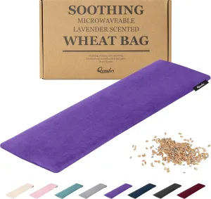 Qomfor Microwave Heating Pad - Large Microwavable Wheat Bag Heat Pack for Neck and Shoulders, Pain Relief, Back Pain, Arthritis, Period Cramps - Reusable Lavender Heating Pad (Purple)