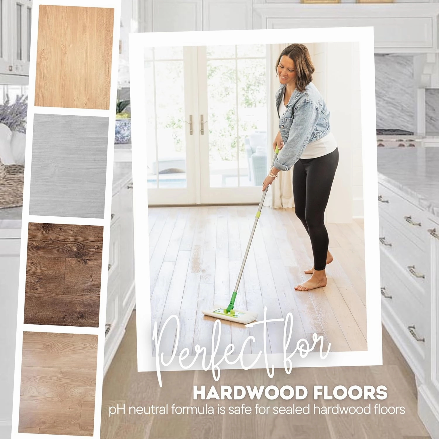 Quick Shine Hardwood Floor Luster 64oz | Plant-Based Cleaner & Polish w Carnauba | Simply Squirt & Spread | Don't Refinish It, Quick Shine It | Safer Choice Cleaner | Restore-Protect-Refresh