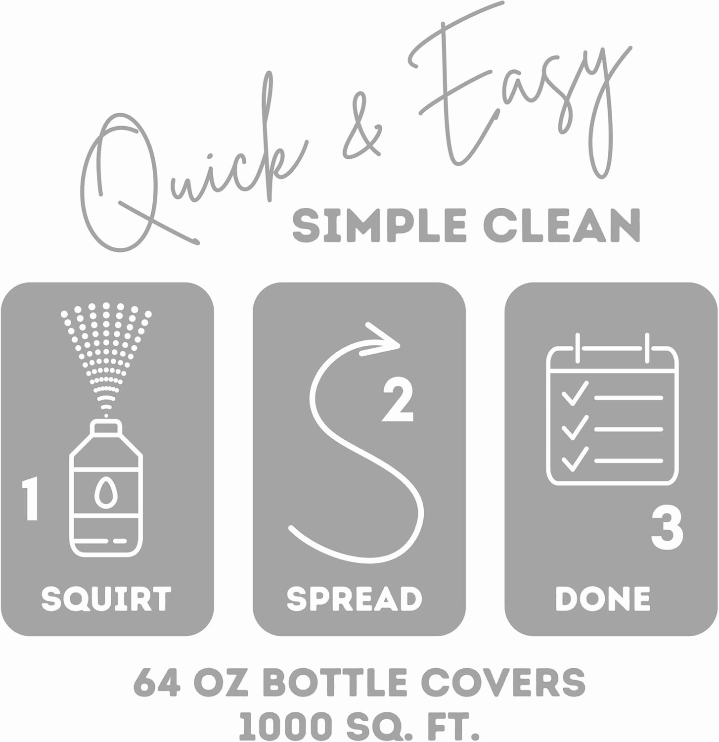 Quick Shine Hardwood Floor Luster 64oz | Plant-Based Cleaner & Polish w Carnauba | Simply Squirt & Spread | Don't Refinish It, Quick Shine It | Safer Choice Cleaner | Restore-Protect-Refresh