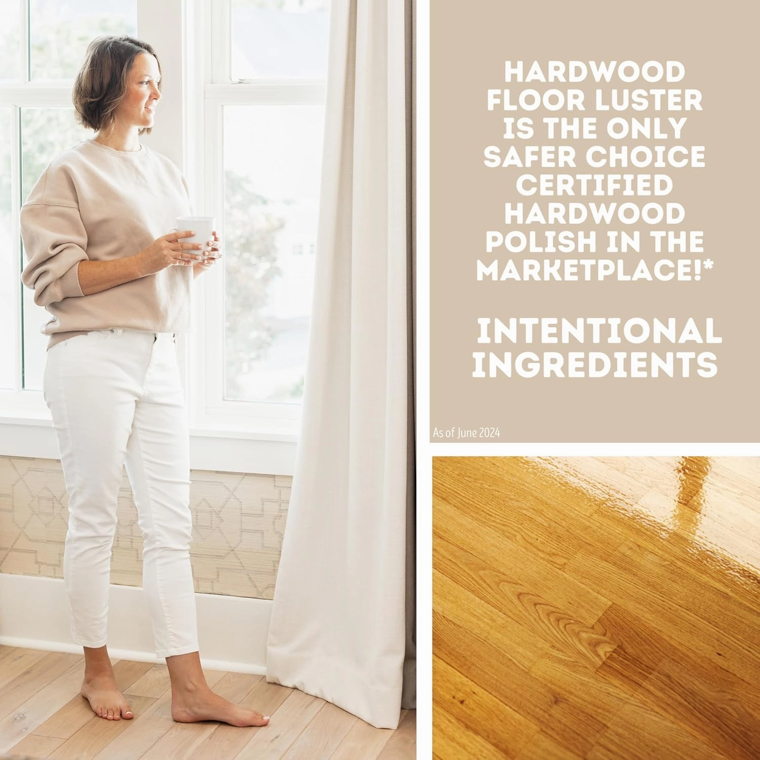 Quick Shine Hardwood Floor Luster 64oz | Plant-Based Cleaner & Polish w Carnauba | Simply Squirt & Spread | Don't Refinish It, Quick Shine It | Safer Choice Cleaner | Restore-Protect-Refresh