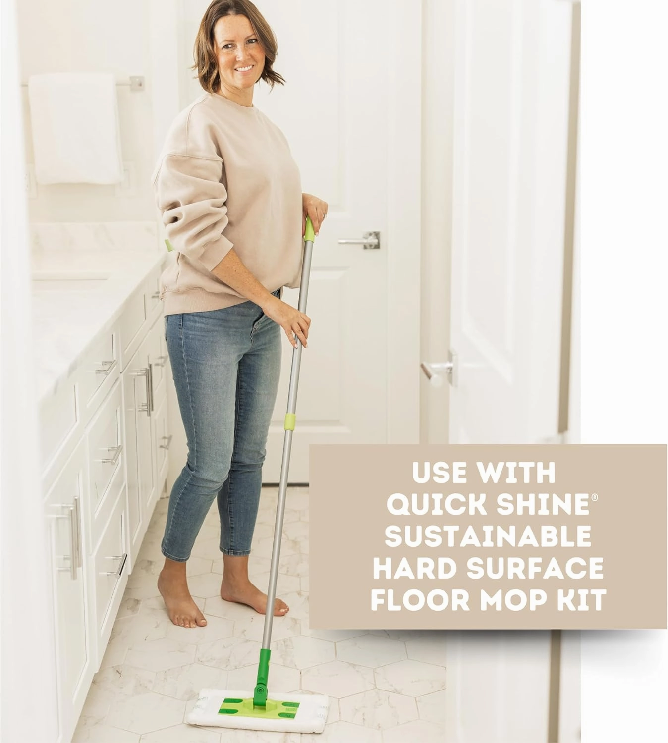 Quick Shine Hardwood Floor Luster 64oz | Plant-Based Cleaner & Polish w Carnauba | Simply Squirt & Spread | Don't Refinish It, Quick Shine It | Safer Choice Cleaner | Restore-Protect-Refresh