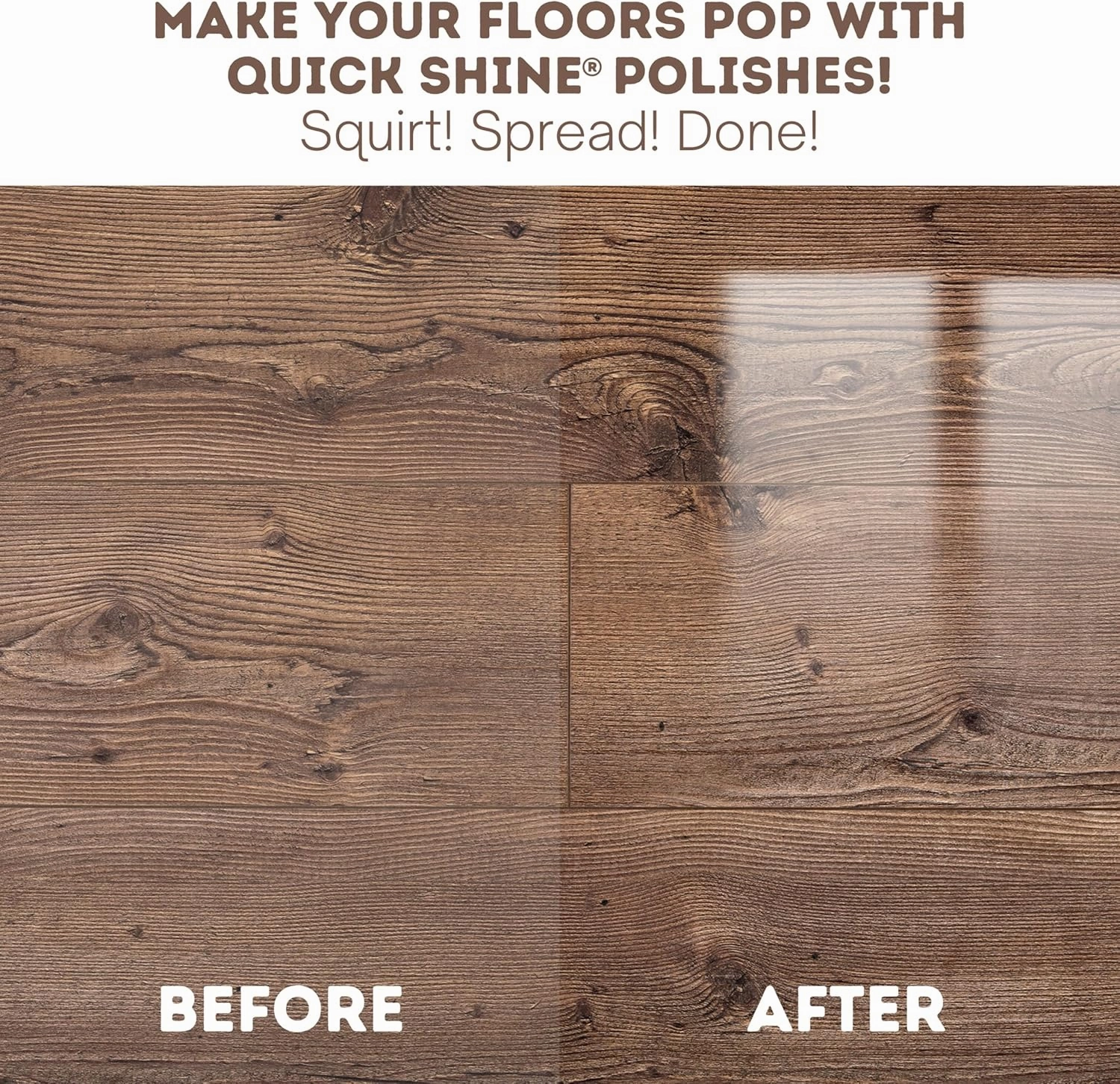 Quick Shine Hardwood Floor Luster 64oz | Plant-Based Cleaner & Polish w Carnauba | Simply Squirt & Spread | Don't Refinish It, Quick Shine It | Safer Choice Cleaner | Restore-Protect-Refresh