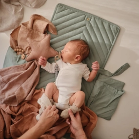 Quilted Portable Changing Pad - Roman Green