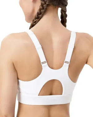 Racerback Sports Bras for Women High Support Adjustable Straps Molded Cup Workout Fitness Running Gym Bra
