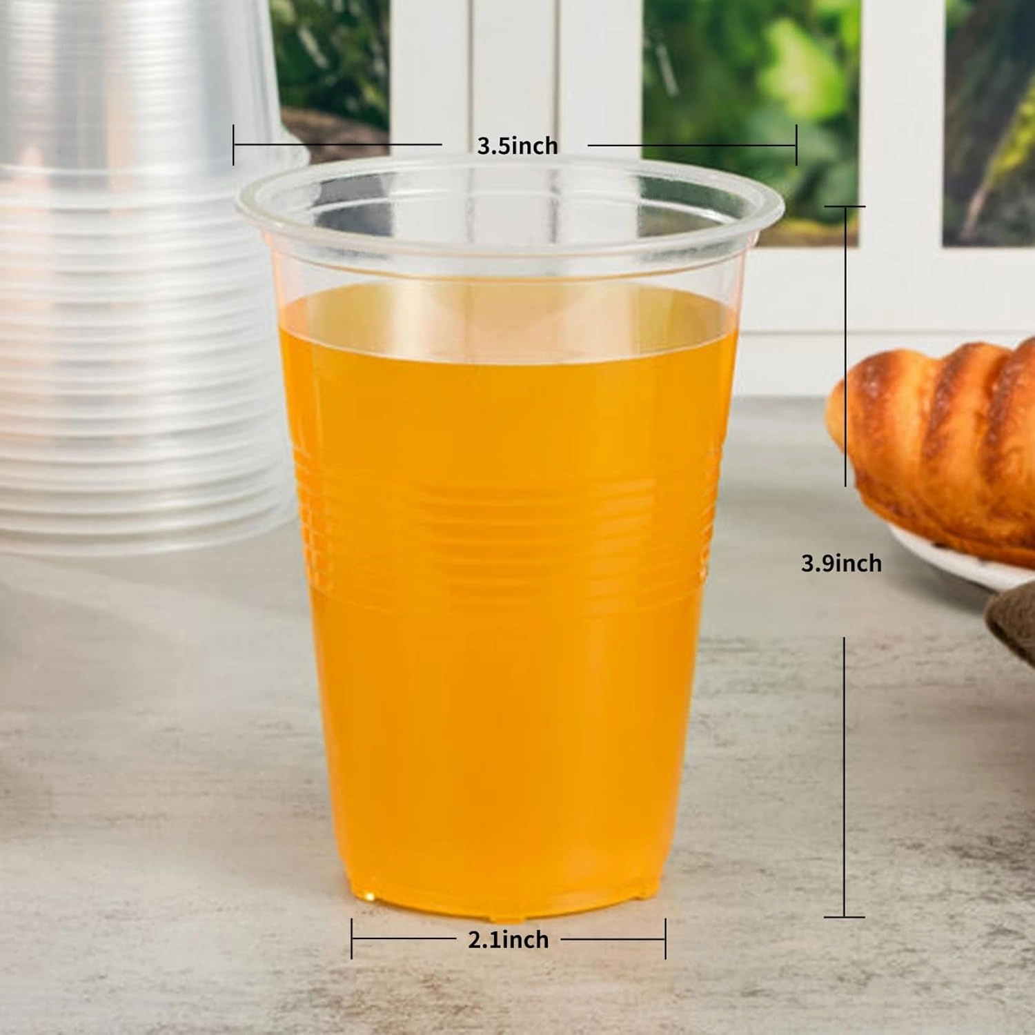 RACETOP 240 pack 16oz Disposable Plastic Cups, Clear Plastic Cups Tumbler, Transparent for Wedding, Thanksgiving, Birthday, Halloween, Christmas Party