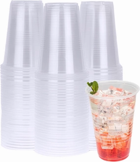 RACETOP 240 pack 16oz Disposable Plastic Cups, Clear Plastic Cups Tumbler, Transparent for Wedding, Thanksgiving, Birthday, Halloween, Christmas Party