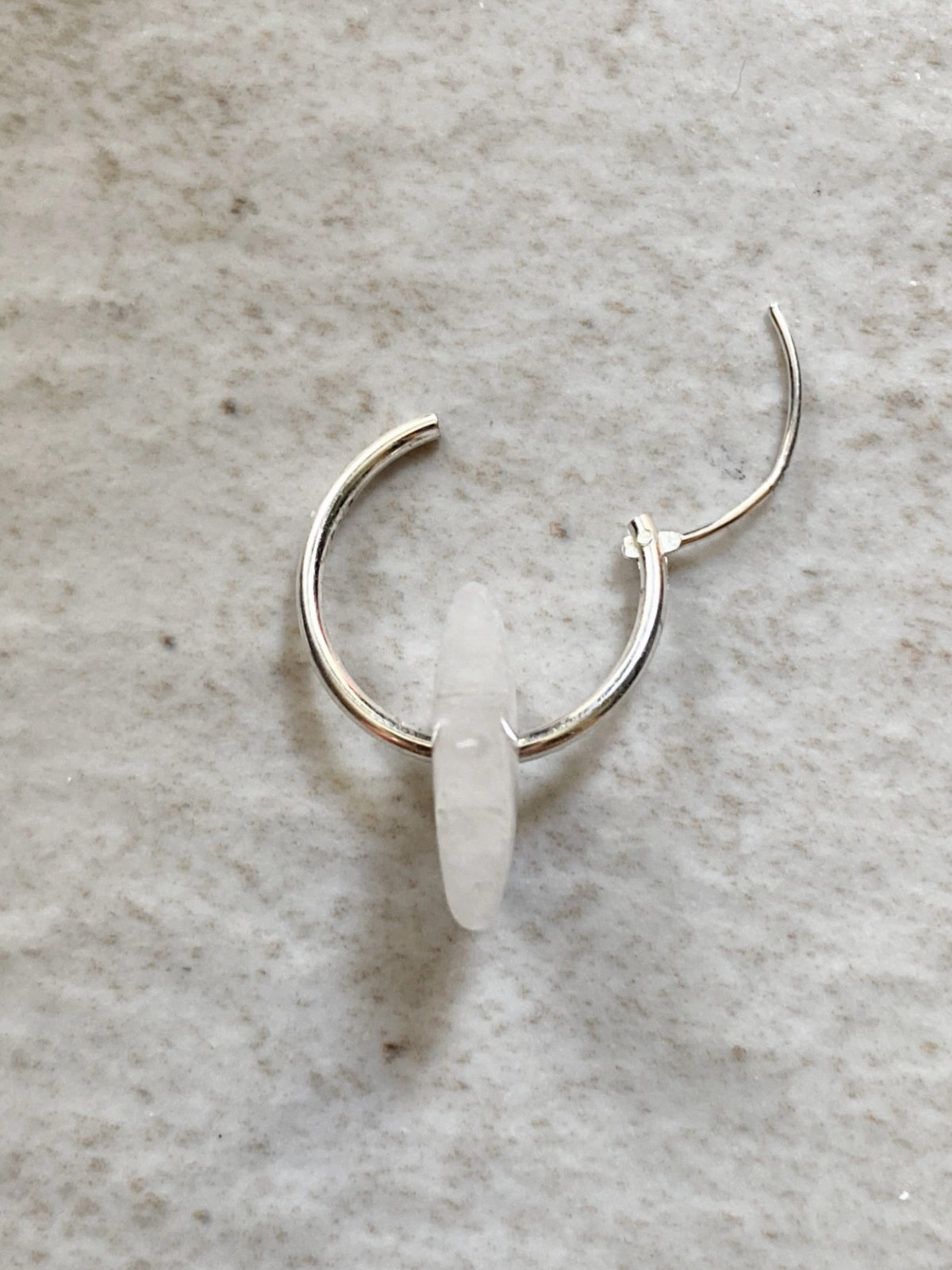 Rainbow Moonstone Heart Hoops