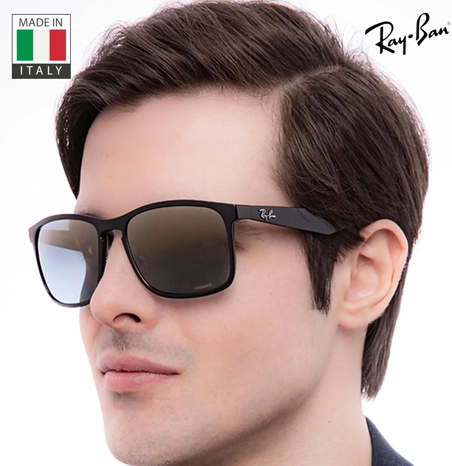 Ray-Ban RB4264 CHROMANCE Square Shape Sunglasses With Eyewear Kit Bundle - Adjustable Nose Pads - Square Sunglasses