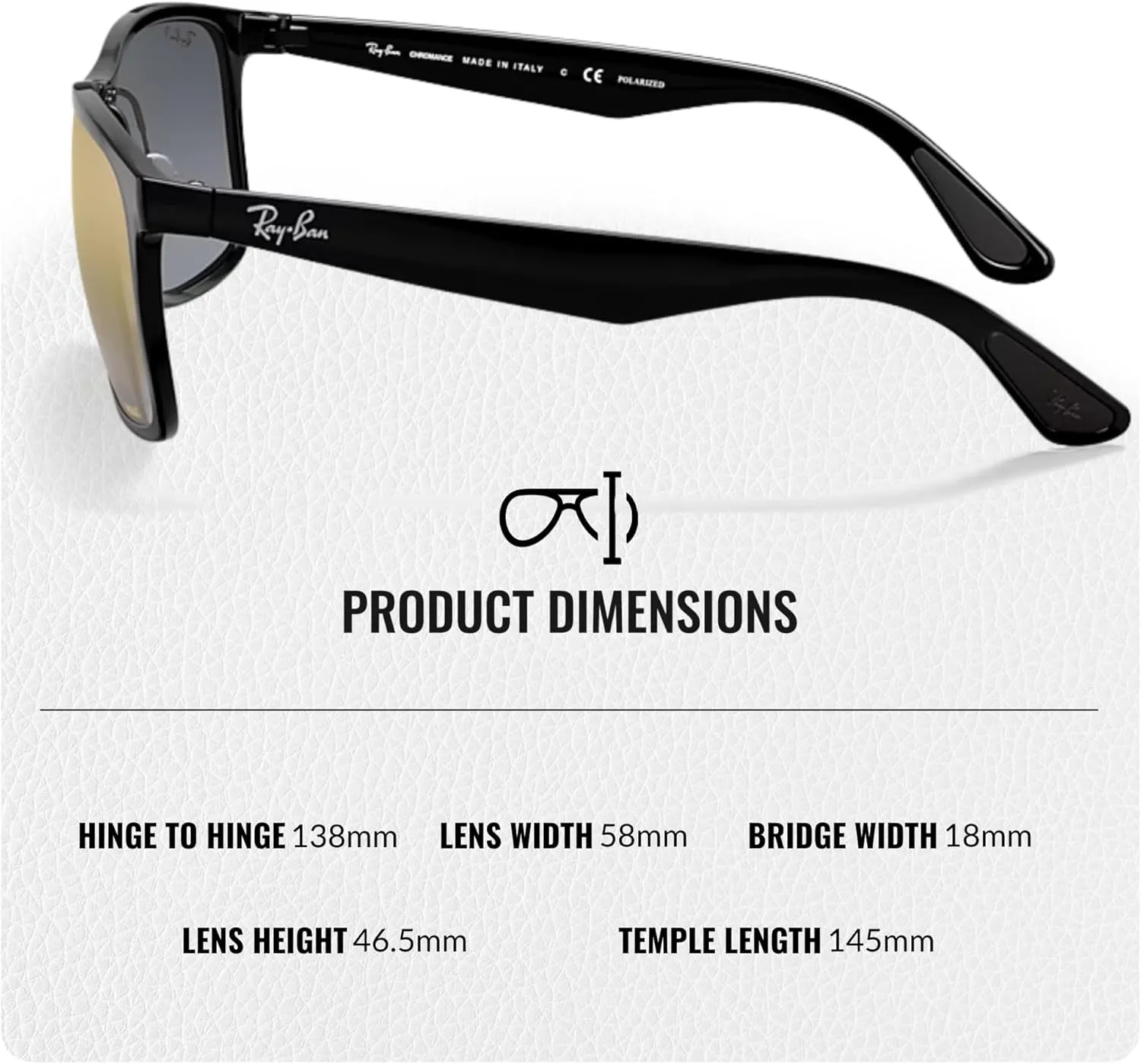 Ray-Ban RB4264 CHROMANCE Square Shape Sunglasses With Eyewear Kit Bundle - Adjustable Nose Pads - Square Sunglasses