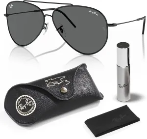Ray-Ban RBR0101S LENNY KRAVITZ X AVIATOR REVERSE Sunglasses With Eyewear Kit Bundle - Adjustable Nose Pads