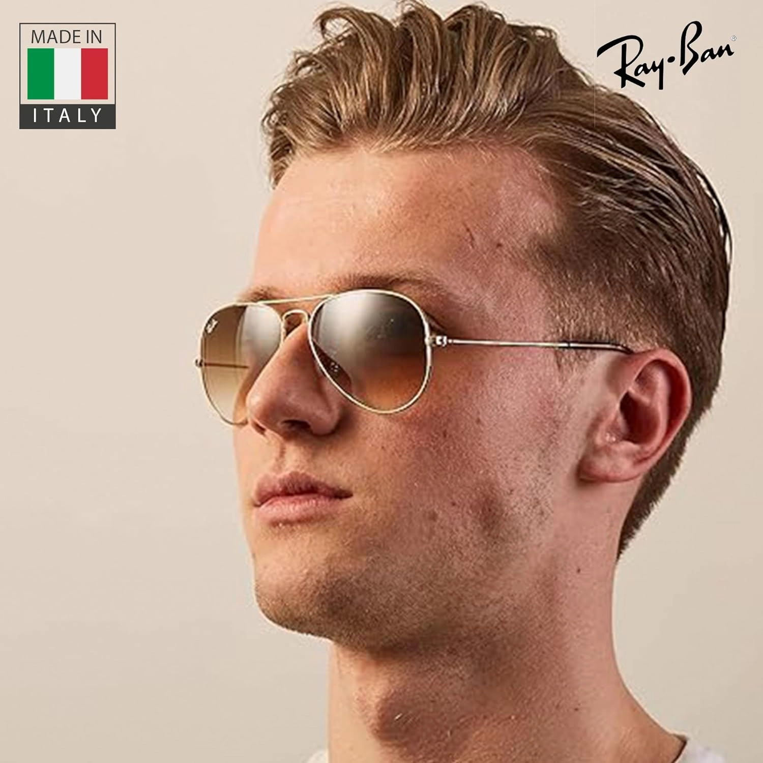 Ray-Ban RB3025 Classic Gradient Aviator Shape Sunglasses With Eyewear Kit Bundle - Adjustable Nose Pads - Retro Sunglasses
