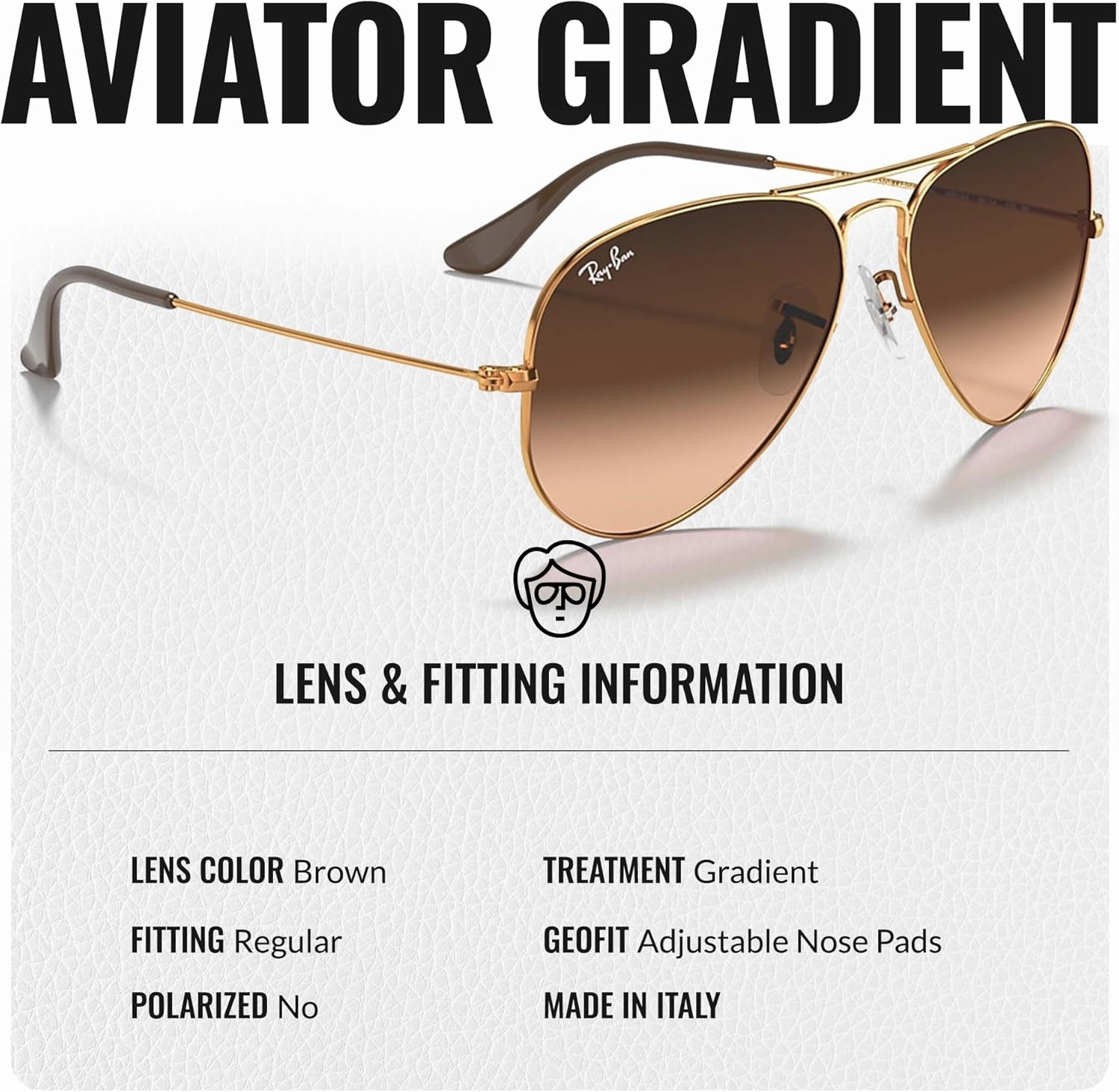 Ray-Ban RB3025 Classic Gradient Aviator Shape Sunglasses With Eyewear Kit Bundle - Adjustable Nose Pads - Retro Sunglasses
