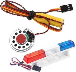 RC Mini Speaker Horn Sound Group 3 Modes Simulation & Simulation RC Car Police Lights Night Flash LED Light Lamp Roof Light Decoration