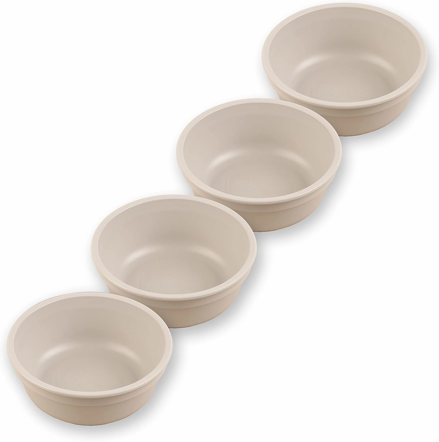 Re-Play 12 Oz. Toddler Bowls for Snack and Everyday Dining - Dishwasher and Microwave Safe - Made in USA - Set of 4-4.9" x 4.9" x 1.8" Sand