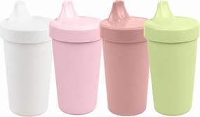 Re-Play Sippy Cups for Toddlers - 10 Oz. Reusable Spill Proof Cups for Kids, Dishwasher/Microwave Safe - Made in USA - Set of 4-3.13" x 6.25" - Blossom