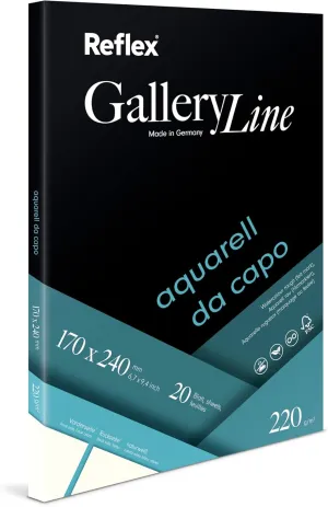 Reflex Watercolour Paper Da Capo 17x24cm 220g/m2 pad 20 Sheets