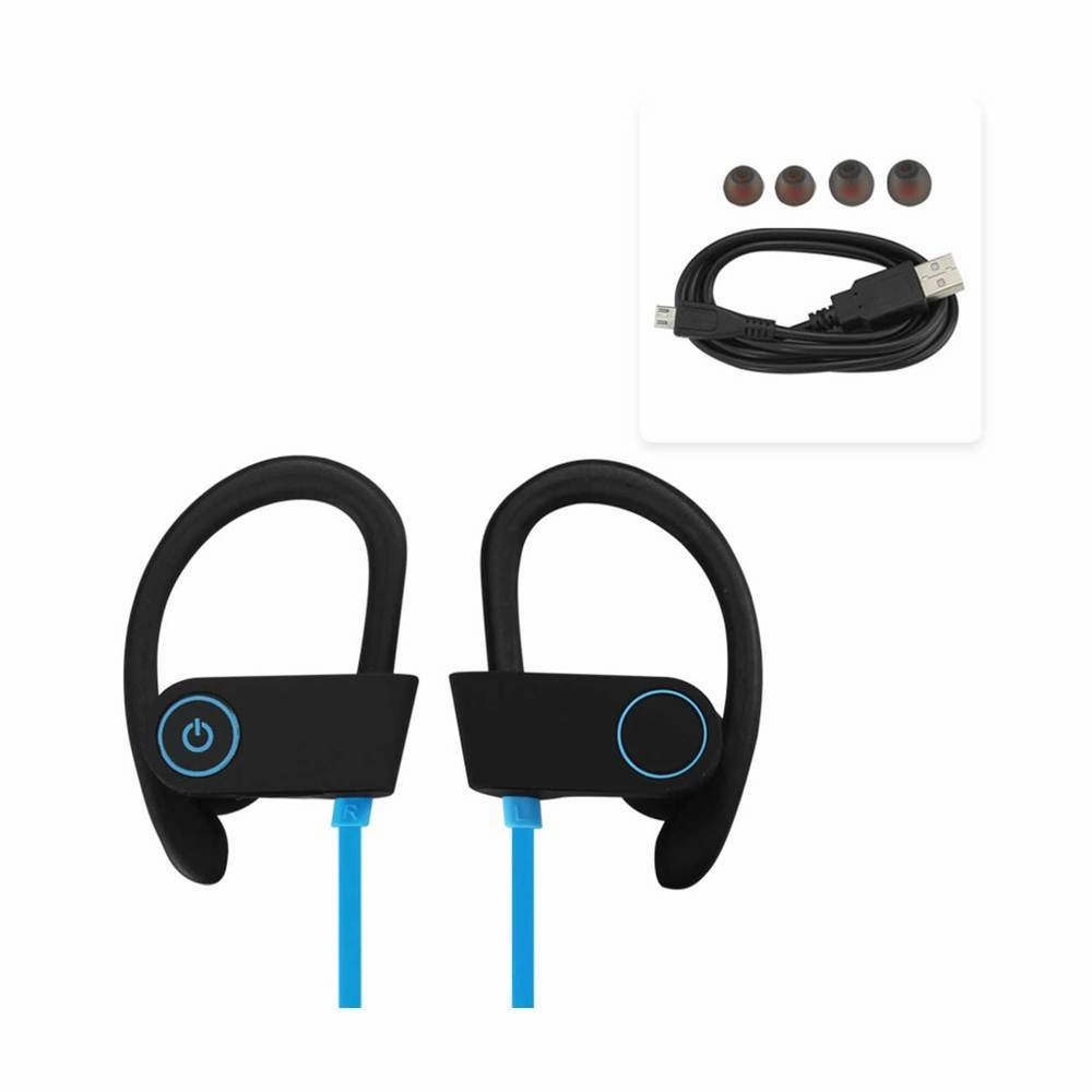 Reiko UNIVERSAL HD WIRELESS SPORT HEADPHONE WITH IN-EAR EARBUDS AND SWEATPROOF BLUE
