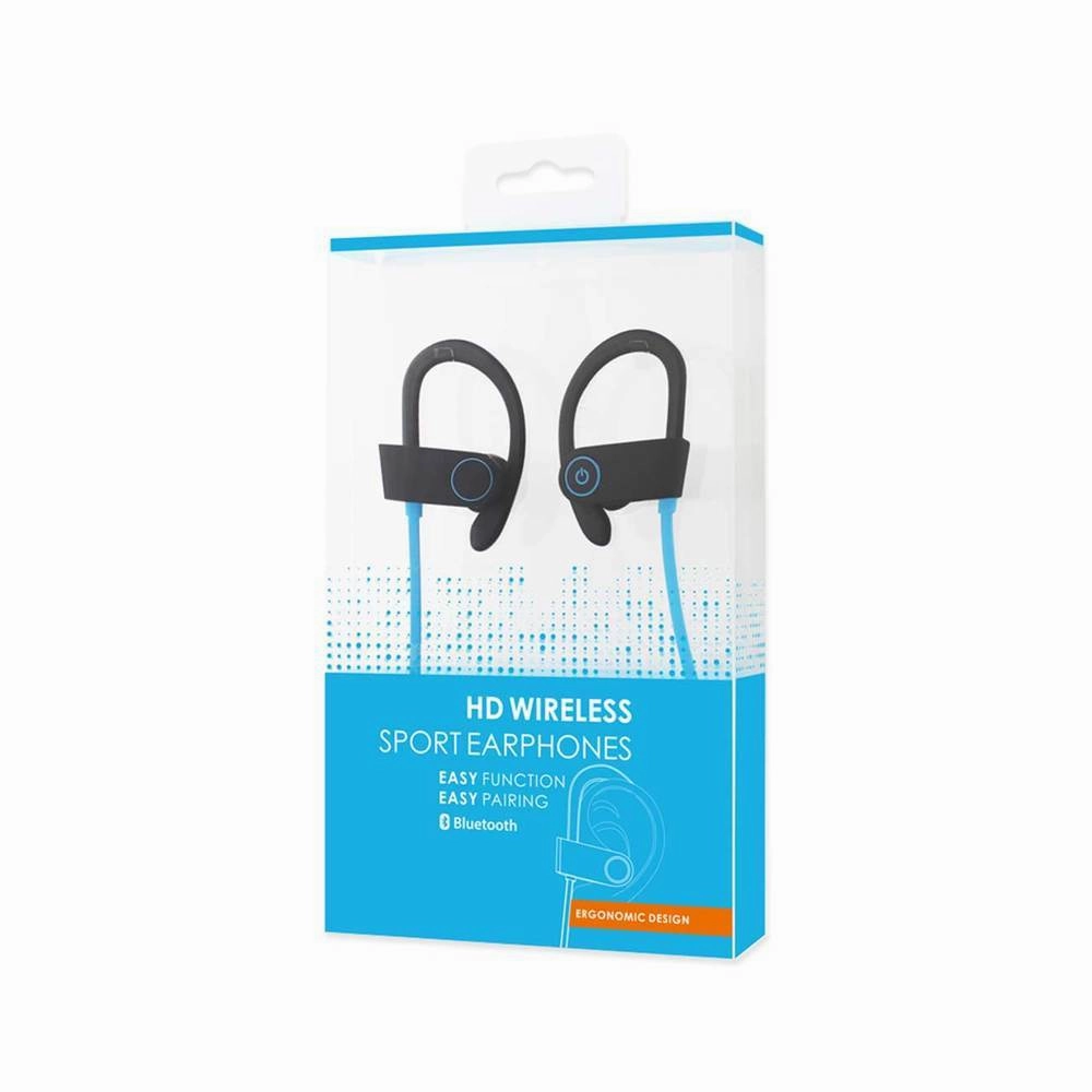 Reiko UNIVERSAL HD WIRELESS SPORT HEADPHONE WITH IN-EAR EARBUDS AND SWEATPROOF BLUE