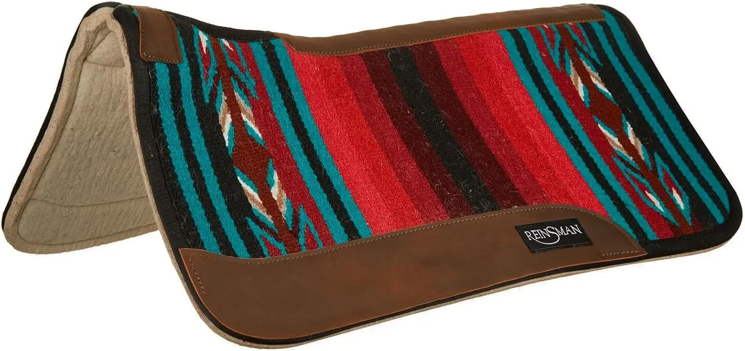 Reinsman APEX Ranahan Wool Soft Breathable Shock-Absorbing Fleece-Lined Moisture-Wicking Contoured Back Protection Wither Relief Horse Riding Saddle Pad