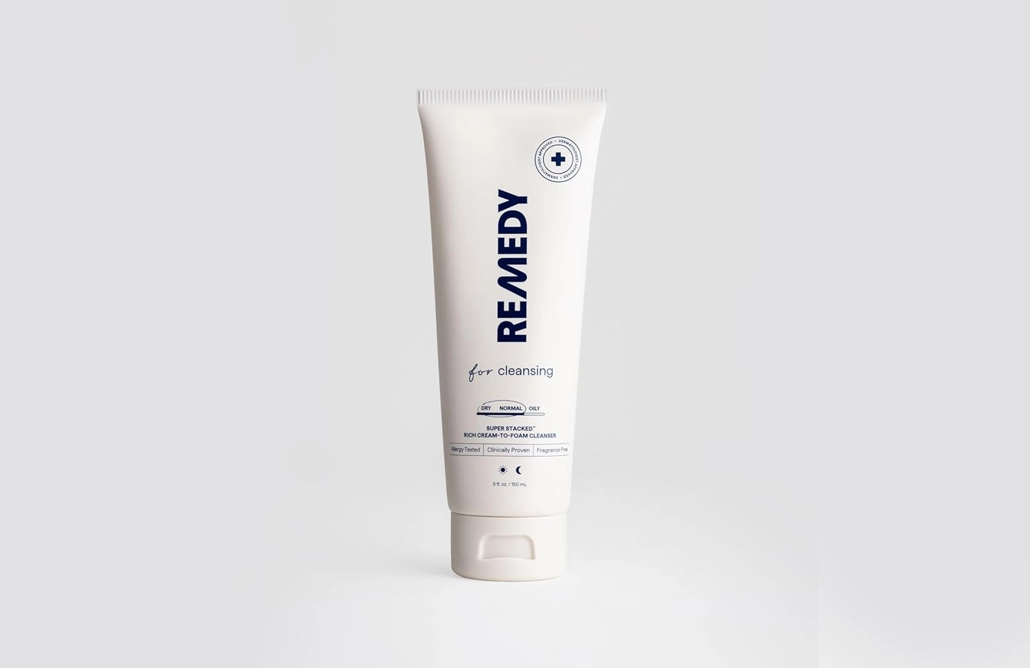 Remedy for Rich Cream Cleansing - Cream-to-Foam Cleanser for Dry to Normal Skin - Gentle Super Stacked Hydrating Face Wash by Dermatologist Dr. Shah, 5 fl. Oz