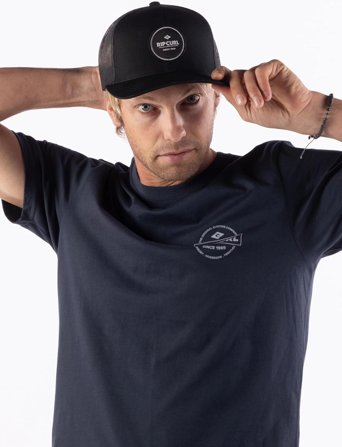 Rip Curl Curve Peak, Structured Trucker Hat, Mesh Snapback Baseball Cap for Men, Adjustable