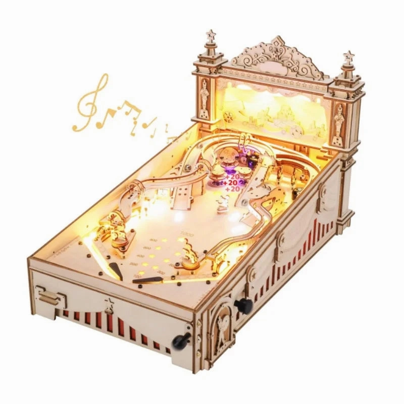Robotime 3D Pinball Machine Puzzle Amusing Table Game Mechanical Wooden Model Building Kits for Adult 14  Teens