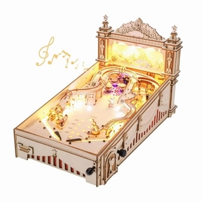 Robotime 3D Pinball Machine Puzzle Amusing Table Game Mechanical Wooden Model Building Kits for Adult 14  Teens