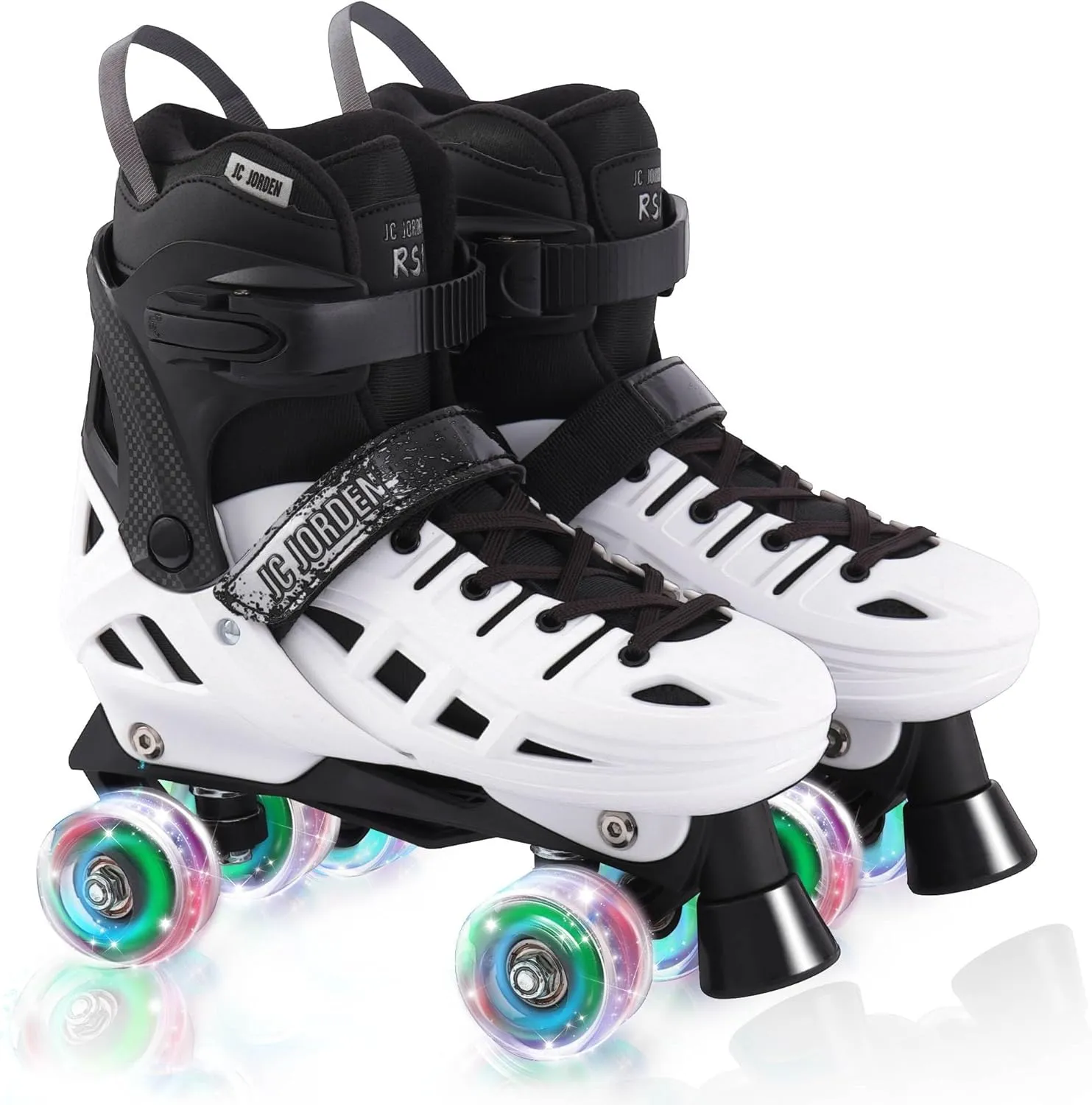 Roller Skates for Kids Girls Boys, 4 Sizes Adjustable RollerSkates with Light Up Wheels for Children, Durable Outer Shell Roller Shoes, Beginners Outdoor Sports, Toddler Kids Ages 4-12