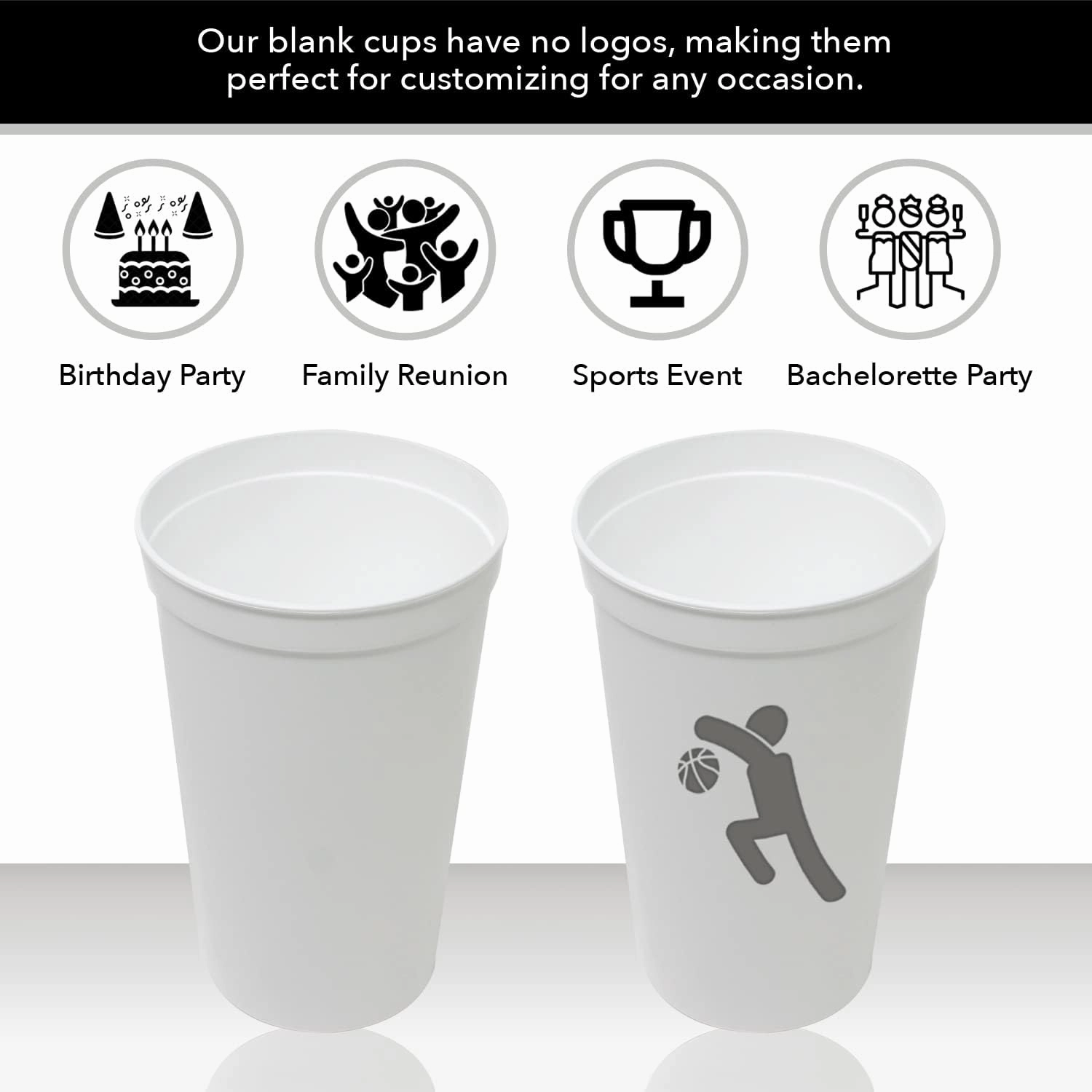 Rolling Sands 22 oz Reusable Plastic Cups with Lids, 10 Pack, USA Made Clear Tumblers; Includes 10 Reusable Straws; Dishwasher Safe