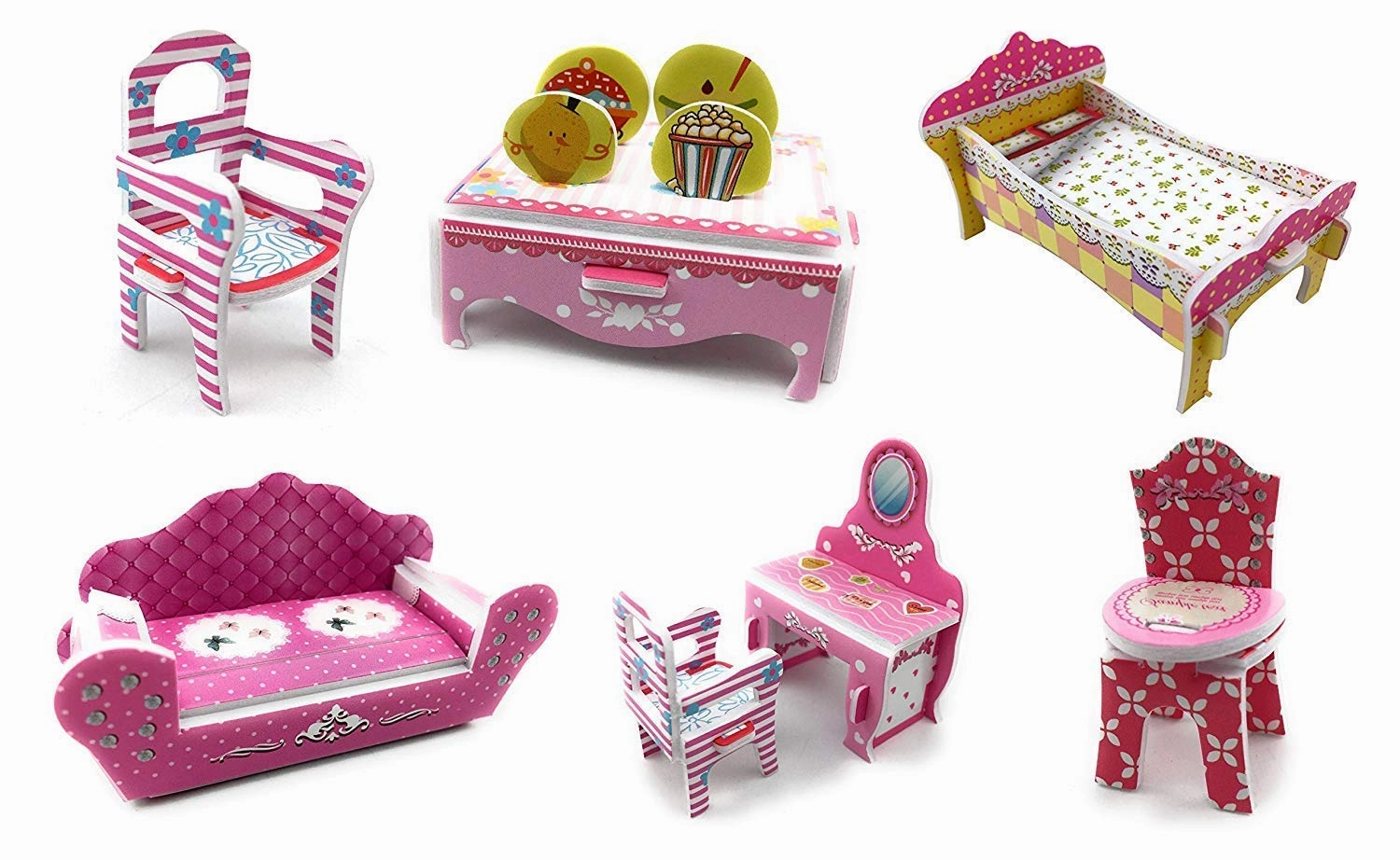 Rooftop Romance 3D Puzzle Dollhouse for Girls - Easy to Assemble 3-D Miniature Doll House Building Kit with LED Light for Kids - Educational Paper Jigsaw Puzzles - Perfect Craft Toys Gift - 101 Pcs