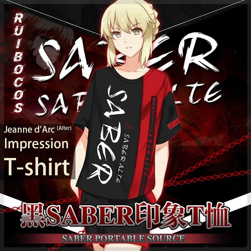 RUIBOCOS Fate Grand Order Altria Pendragon (Alter) Impression Element T-Shirt Pullover Cosplay Costumes Unisex
