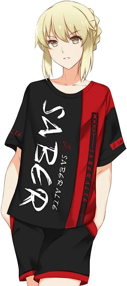 RUIBOCOS Fate Grand Order Altria Pendragon (Alter) Impression Element T-Shirt Pullover Cosplay Costumes Unisex