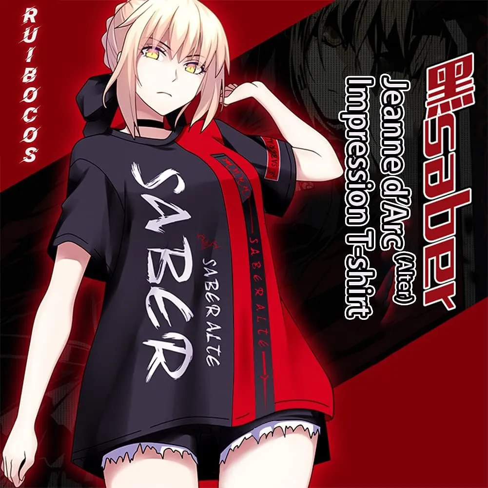 RUIBOCOS Fate Grand Order Altria Pendragon (Alter) Impression Element T-Shirt Pullover Cosplay Costumes Unisex