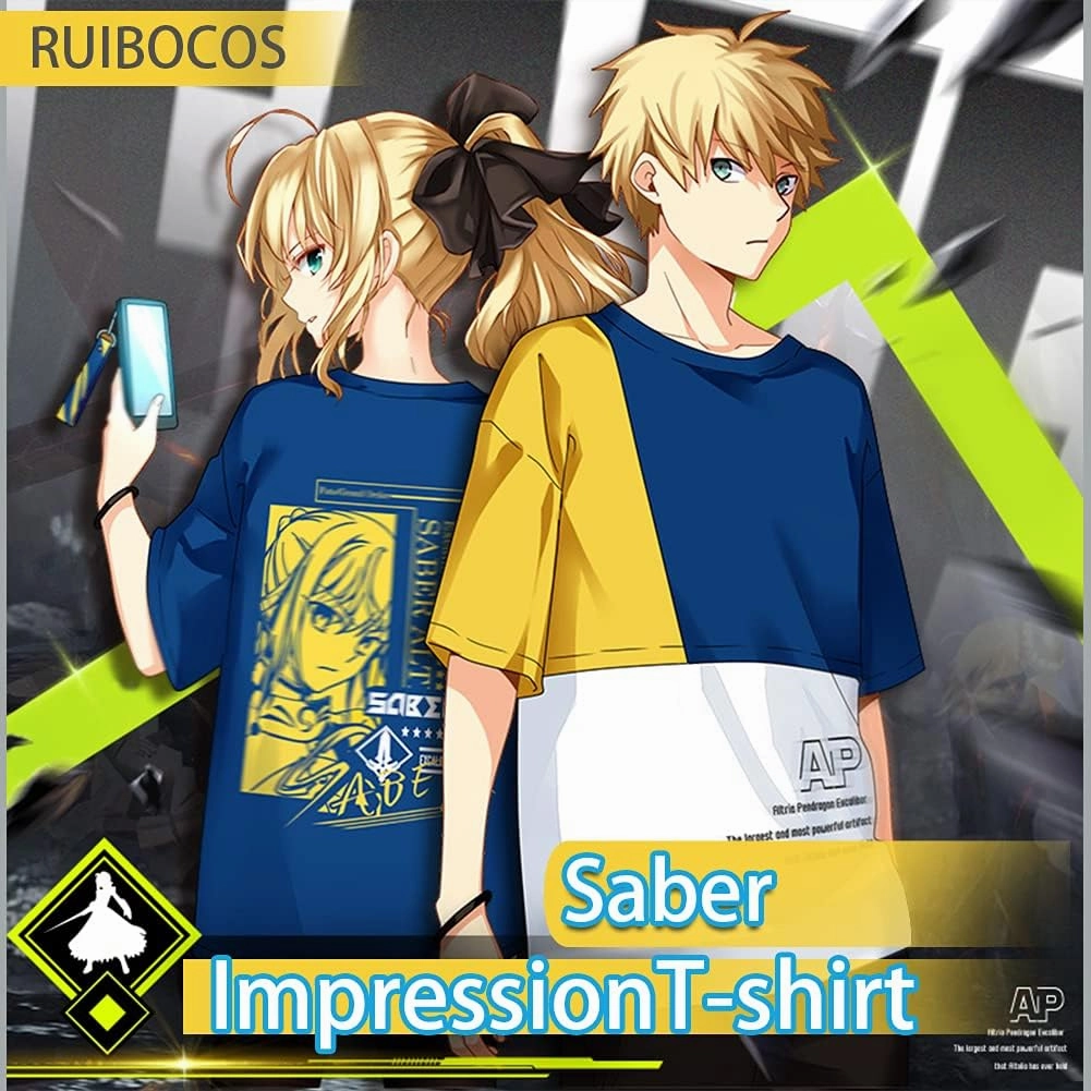 RUIBOCOS Fate Grand Order Altria Pendragon (Alter) Impression Element T-Shirt Pullover Casual Costume Unisex