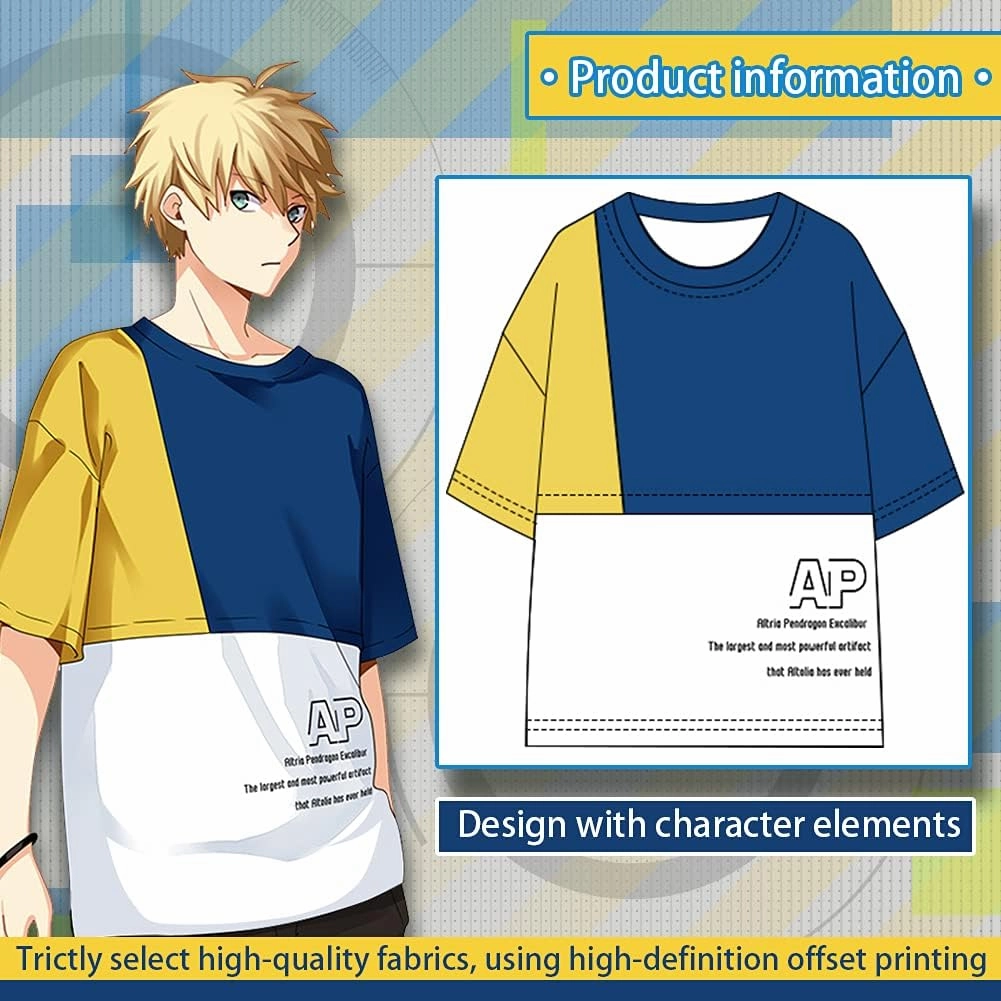 RUIBOCOS Fate Grand Order Altria Pendragon (Alter) Impression Element T-Shirt Pullover Casual Costume Unisex