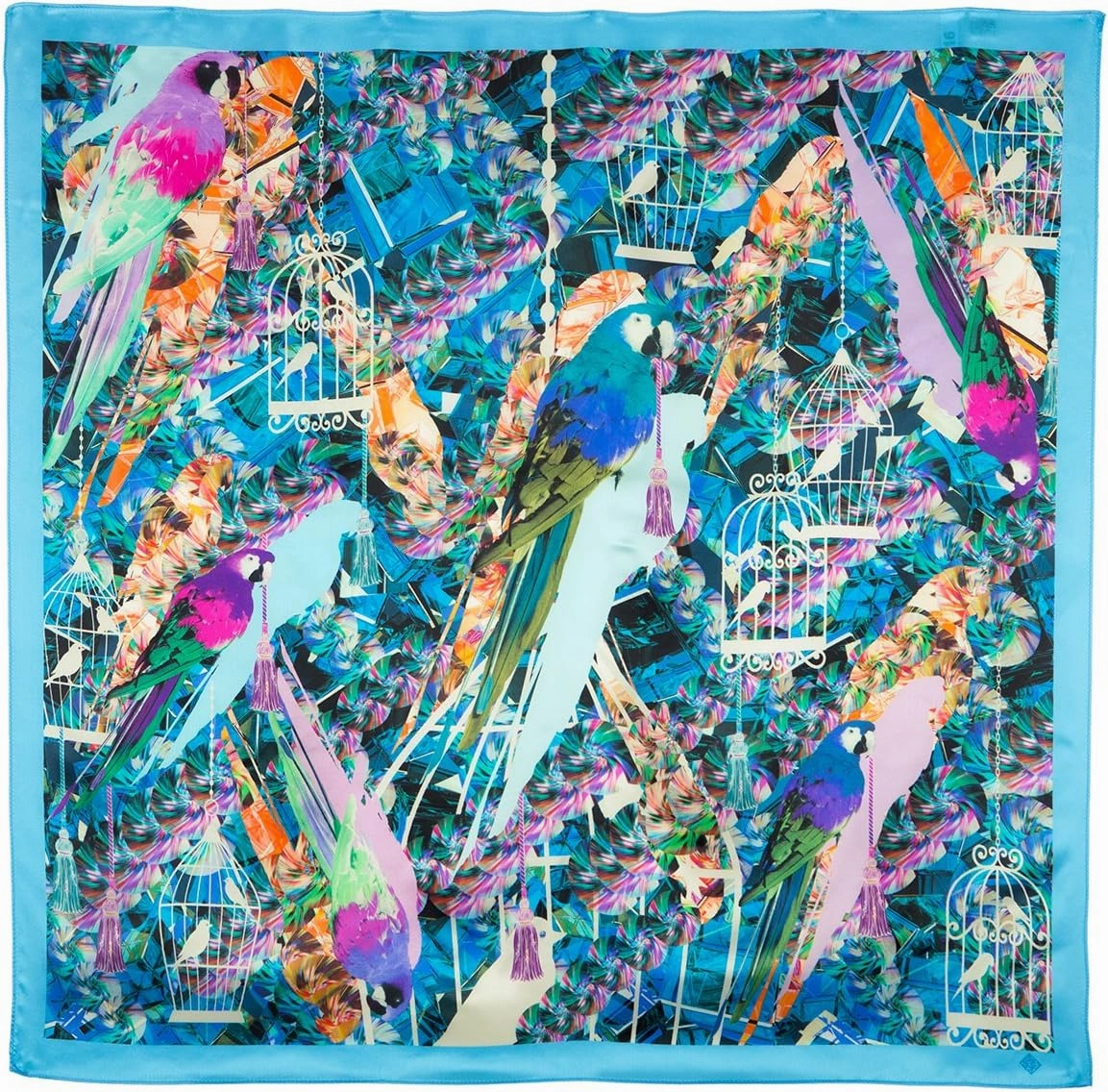 Russian Shawl Natural 100% Silk Scarf Wrap 35x35 inches 89x89 cm Pavloposad Shawls for Women Fashion Scarves Pavlovoposadskiy Platok Pavloposadsky Shawl Cosmos 10101-12
