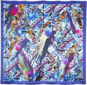 Russian Shawl Natural 100% Silk Scarf Wrap 35x35 inches 89x89 cm Pavloposad Shawls for Women Fashion Scarves Pavlovoposadskiy Platok Pavloposadsky Shawl Cosmos 10101-14