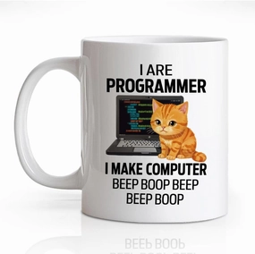 RZHV I Are Programmer I Make Computer Beep Boop 11 Oz Novelty Mug, Funny Office Ceramic Mug, Coffee Mugs for Women Men, Work Gifts for Computer Science Python Programmer, Thank you Gifts for Coworker