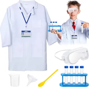 SATINIOR 11 Pieces Kids Lab Costume Scientist Costume Accessory for Boys Girls Science Experiment Role Play