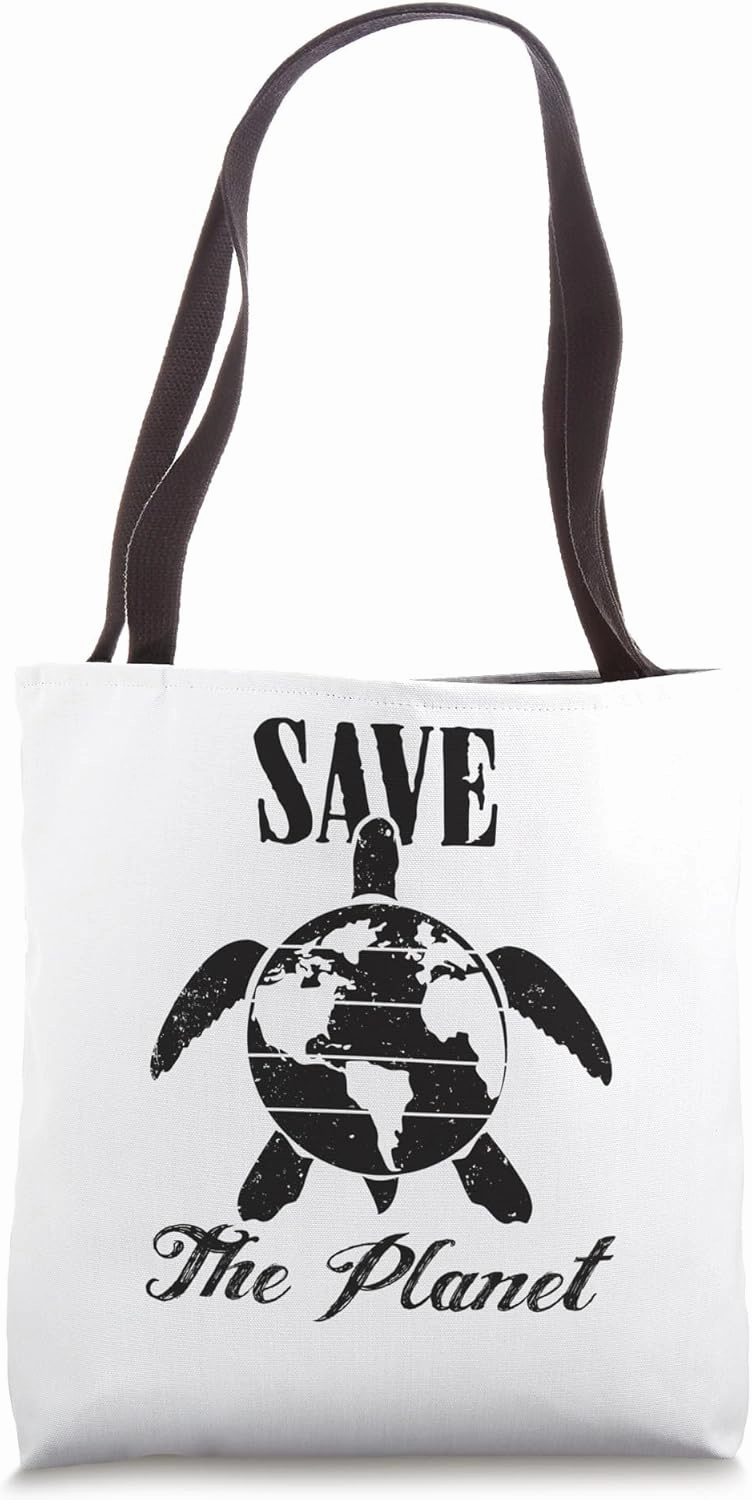 Save The Planet Environment Turtle Ocean Earth Day Tote Bag
