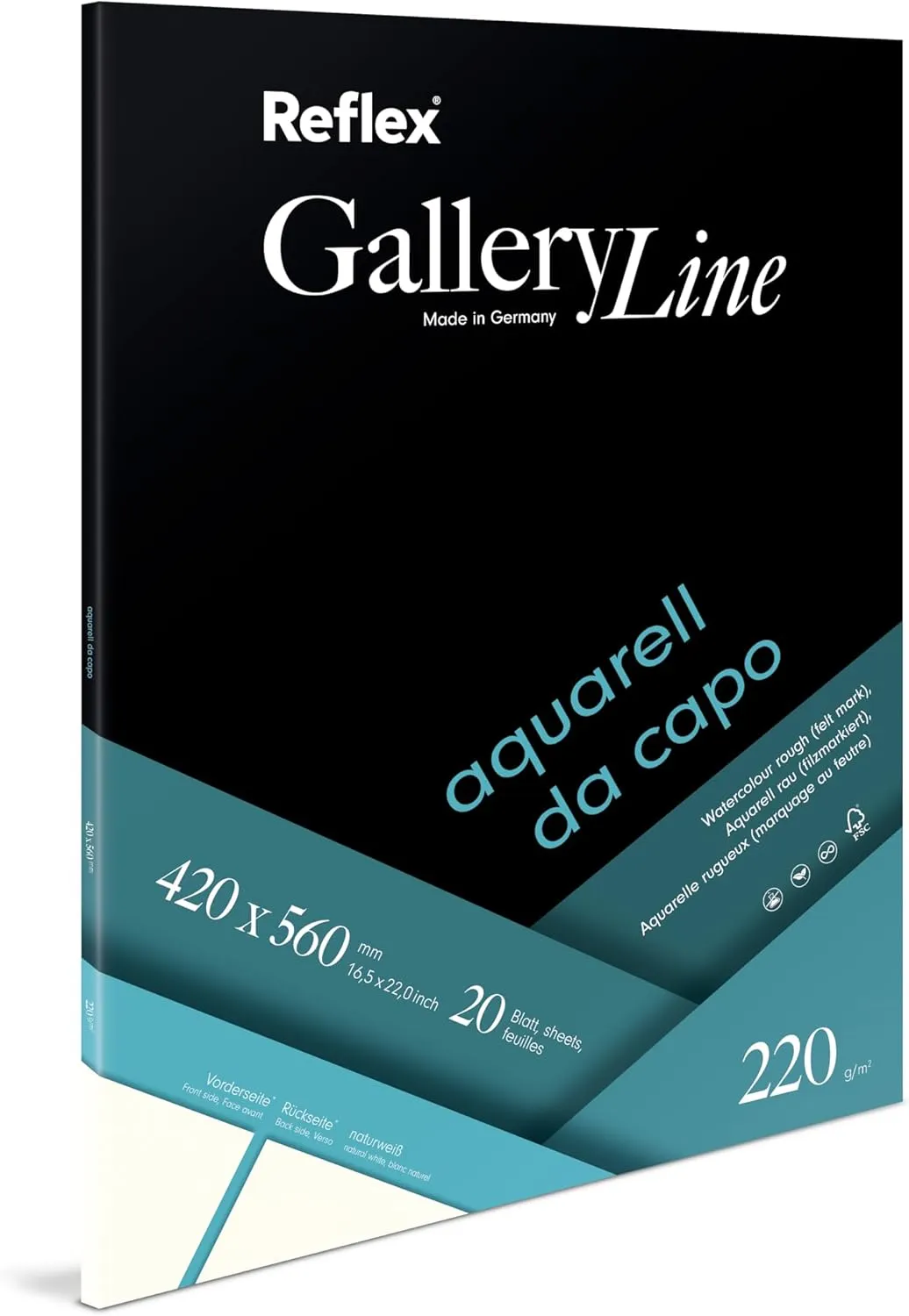 Schoellershammer Watercolour Paper Da Capo 42x56cm 220g/m2 pad 20 Sheets