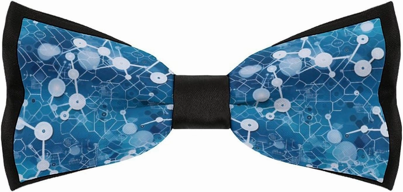 Science Chemistry Molecular Structure Bow Ties for Men Cute Printed Pre Tied Adjustable Bowtie for Party Wedding