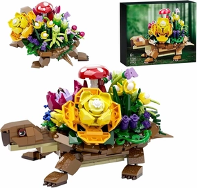 Sea Turtle Succulent Planter Building Set, Turtle Flowers Pot Building Kit, Animals Botanical Collection Blocks Toys, for 6  Boys, Girls, Women, Home Plants Decor Gift Idea for Christmas (477Pcs)