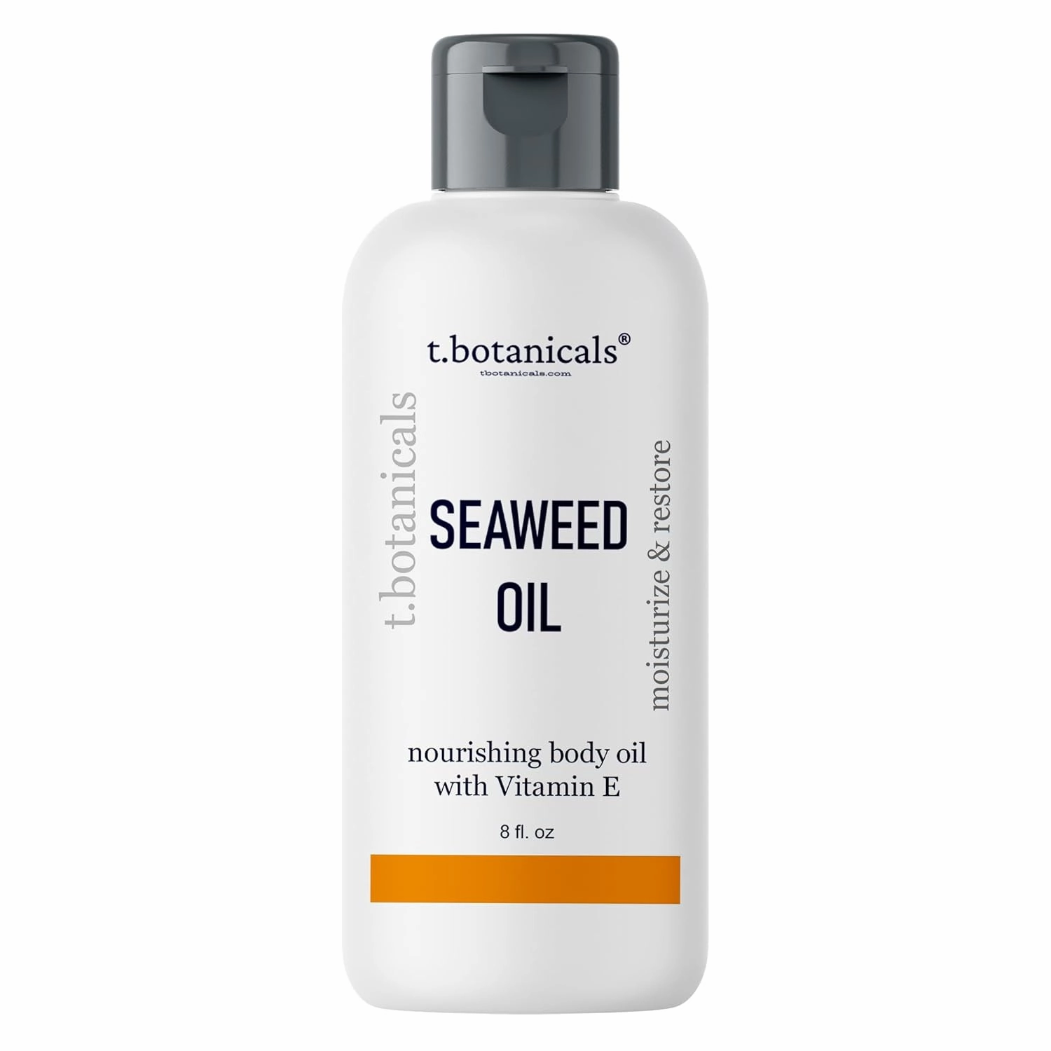 Seaweed Body Oil 8 oz. Nourishing Sea Moss Oil Fast Absorbing Firming Anti-Aging Non-Greasy Oil Day and Night Massage Kelp Moisturizer for Dry Dull, Sagging Skin, Face, Hair, Foot, Hands (Citrus)