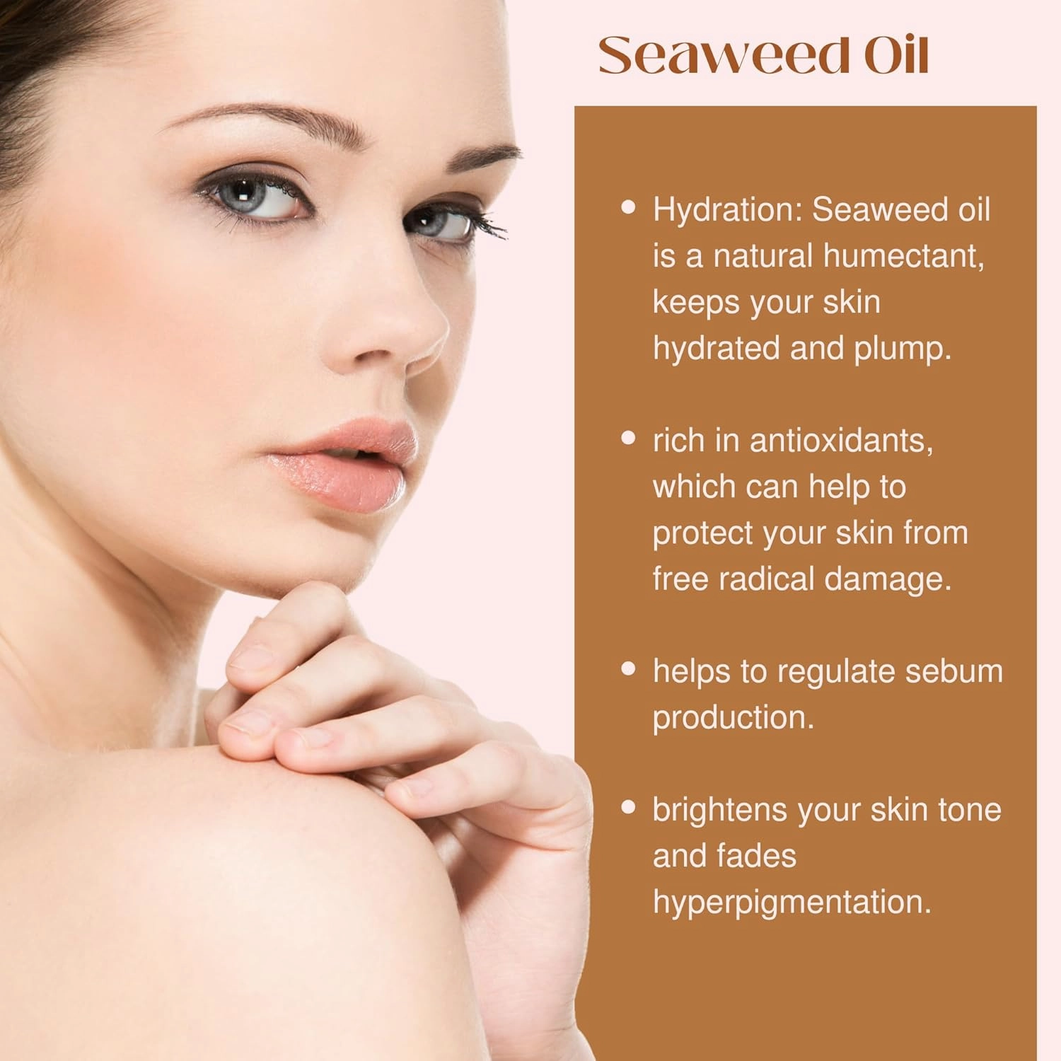 Seaweed Body Oil 8 oz. Nourishing Sea Moss Oil Fast Absorbing Firming Anti-Aging Non-Greasy Oil Day and Night Massage Kelp Moisturizer for Dry Dull, Sagging Skin, Face, Hair, Foot, Hands (Citrus)
